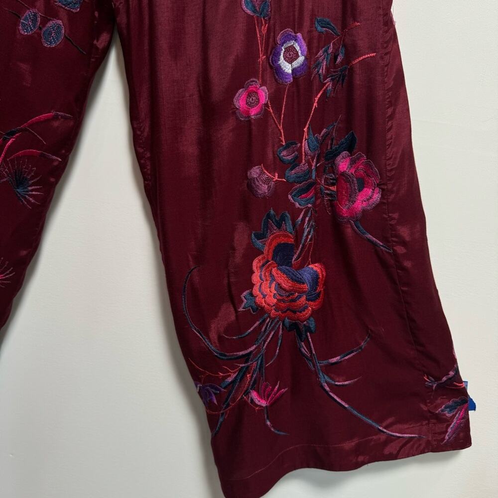 Free People Trousers Mimi Embroidered Floral Wide Leg US 6 NEW - Picture 15 of 16